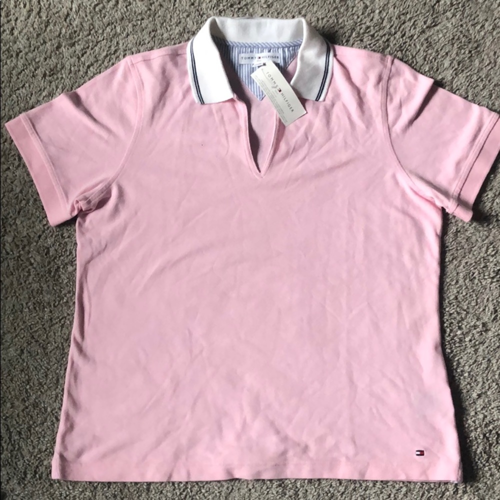 Tommy hilfiger pink golf polo L